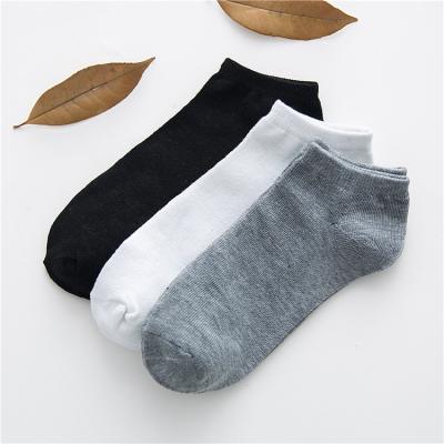 China SHANXIN Men Short Pattern Antibacterial Solid Color Gray White Black Custom Socks High Quality for sale