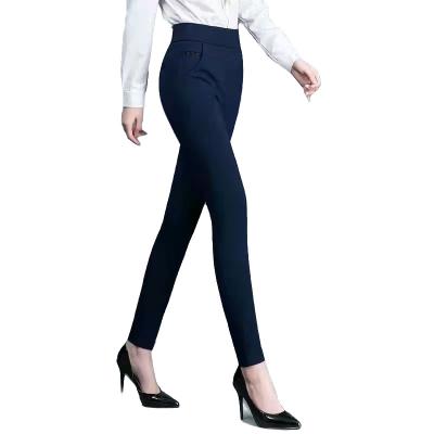 China Women's clothing autumn and winter plush thickened high waist elastic women's viable pants and casual pants for sale