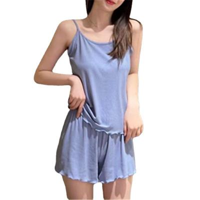 China QUICK DRY comfortable simple fresh spring and summer suspender home clothes pajamas suit vest for sale