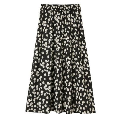 China Viable 2022 New Women's Daisy Skirt New Chiffon Floral Wrap Hip Long Skirt High Waist A-Line Skirt for sale