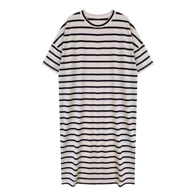 China 2022 viable new large striped dress, loose and thin in the first spring, the long style of women sheathed by shorts for sale