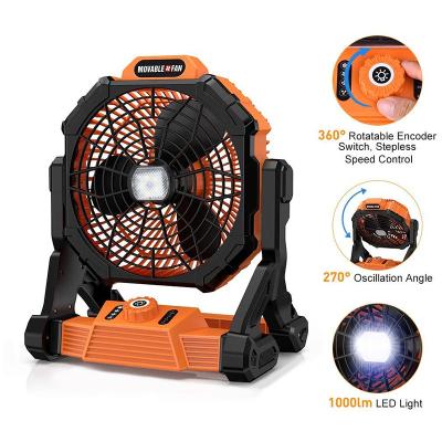 China Outdoor Portable Camping Desk Fan USB Powered Battery Operated Fan With LED Lights for sale