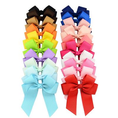 China 2022 TX Grosgrain Ribbon Grosgrain Ribbon Bow Hairpin Girl's Hair Bows Boutique Solid Handmade Hair Clip Bowknot Hair Clip For Wedding Hair Accessories children for sale