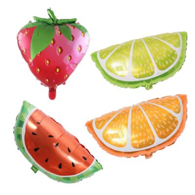 China Festival Decoration 2022 TAOXI Watermelon Strawberry Lemon Orange Shape Movie Fruit Aluminum Foil Summer Party Decoration Foil Balloons for sale