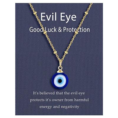 China 2022 New Design FASHIONABLE Taoxi Evil Eyes Necklace Women High Quality Elegant Gold Plated Necklace Display Card for sale