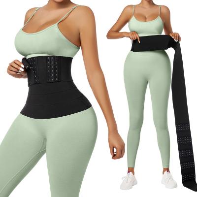 China Adjust Plus One Size Tightness TAOXI Fit All Elastic Women Belly Shaper Bandage Belly Wrap Belly Binding Trimmer Slimming Waist Trainer With Loop for sale