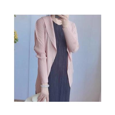 China 2021 Miyake Anti-wrinkle factory direct supply pleated autumn and spring fashion slim gap coat for sale