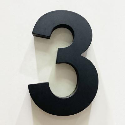 China Black Painted Buildings Factory Outlet 3D Metal Street Numbers And Letters Height 25cm Door Number Sign House Number for sale