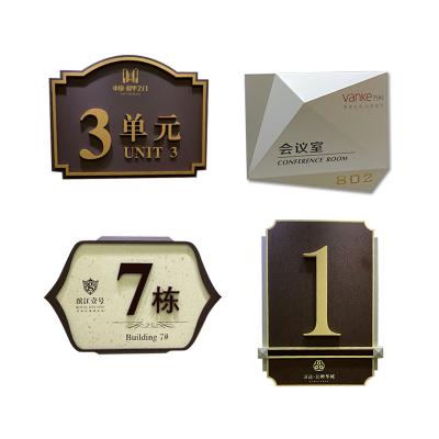 China Bright Or Unlit Modern Flat Led Modern Acrylic House Numbers Door Sign Door for sale