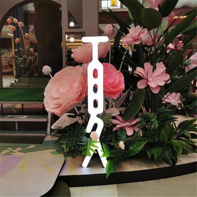 China High Brightness Wall Mounted Illuminated Metal Stainless Steel Led Sign Acrylic Panel Led Sign Shopping Decoration for sale