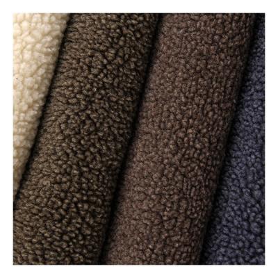 China Other Polyester Long Pile Knitted Sherpa Fur Fabric Plush Fabric for sale