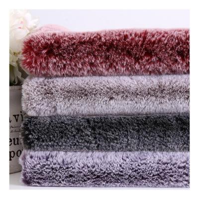 China High Quality 100% Polyester Tip-dye Trick Dyed Faux Rabbit Fur Fabric For Garment for sale