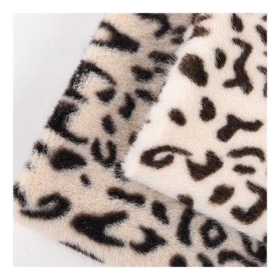 China Other High Quality 100% Polyester Leopard Print Faux Fur Fabric for sale