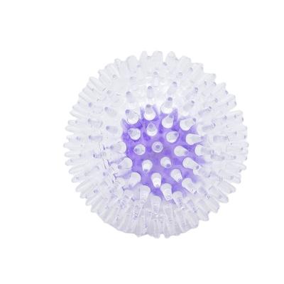 China Viable Dog TPR Toy Ball Safety Durable Spiky Balls High Quality Transparent Glowing Interactive Toys For Dogs for sale