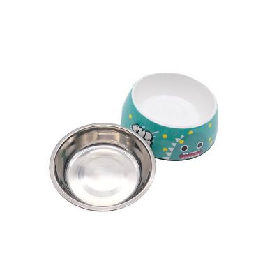 China Factory Direct Sale Viable Wholesale OEM Round Stainless Steel Green Dog Bowl Custom Pet Food Water Feeder Bowl For Dogs Cats for sale