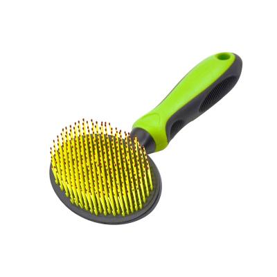 China Sustainable High Quality Nylon Slicker Pet Puppy Fine Brush For Dog And Cat Sensitive Skin for sale