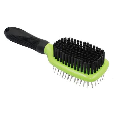 China Sustainable Soft Pet Hair Grooming Pin And Bristle Combo Brush With Air Cushion for sale