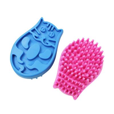 China Sustainable Soft Rubber Blister Pet Hair Massage And Shower Clean Brush for sale