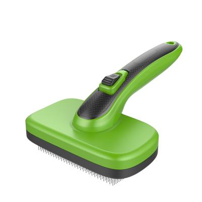 China Sustainable New Professional Self Cleaning Pet Hair Remover Grooming Shedding Dog Cat Slicker Brush for sale