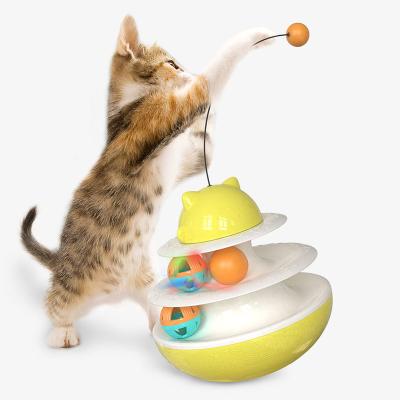 China Sustainable HOLLOW BALL  DOUBLE TRACKS INTERACT WITH HOST CATNIP INCREASE PHYSICAL TRAINING CAT TOY for sale