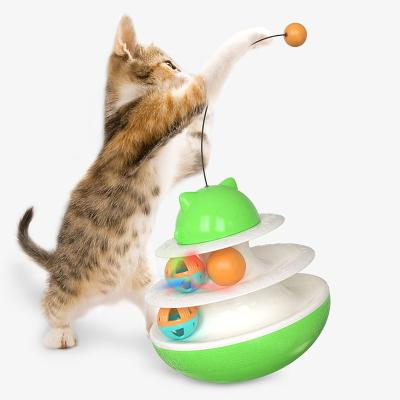 China Sustainable HOLLOW BALL  DOUBLE TRACKS INTERACT WITH HOST CATNIP INCREASE PHYSICAL TRAINING CAT TOY for sale