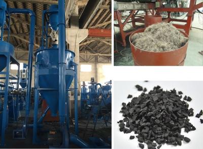 China Rubber Powder Fiber Separator Machinery Waste Tire Recycling Plant for sale