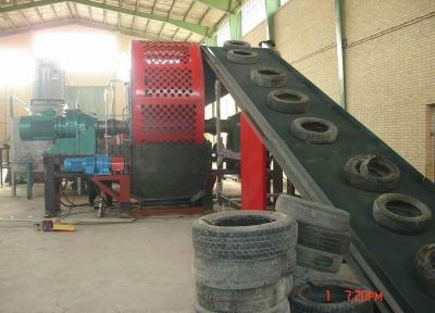 China Car Tire Shredder Machine Rubber Granules Recycling CE Standard , 3 Phases for sale