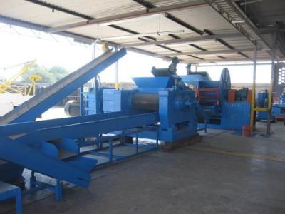 China 4kw Waste Tire Recycling Plant Tyre Crushing Machine 10 - 100 Mesh for sale