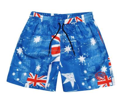 China Anti-Wrinkle Flag Trunks SWIMMING ABBREVIATIONS BOY Mens Board Shorts WITH NET TRIANGLE MESH IN FLAGS PATTERN for sale