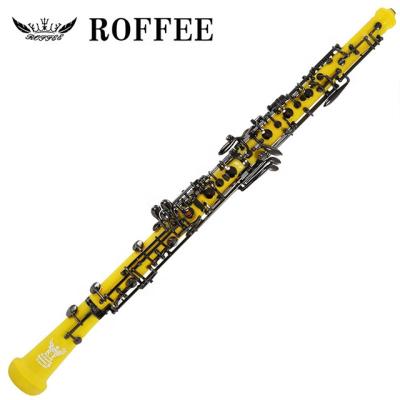 China Study of Professional Performance Level ABS Yellow Black Body Yellow Black Music ROFFEE V6 Nickel Plated Semi Automatic Oboe for sale