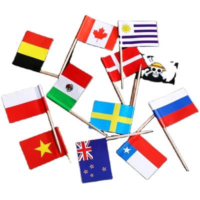 China Good 4x2.5cm Disposable Custom Printing Burger Wrap Coated Paper Toothpicks Flag for sale