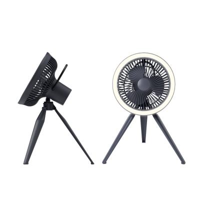 China 7800mAh 2 In 1 LED Light Camping Fan Folding Rechargeable USB Flexible Tripod Fan for sale