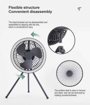 China USB Rechargeable Portable Camping Fan Detachable Mini Tripod Fan Customized for sale