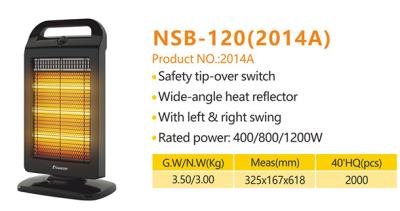 China Portable Oscillating Ceramic Heater Rated Power 400/800/1200W for Household / Office for sale