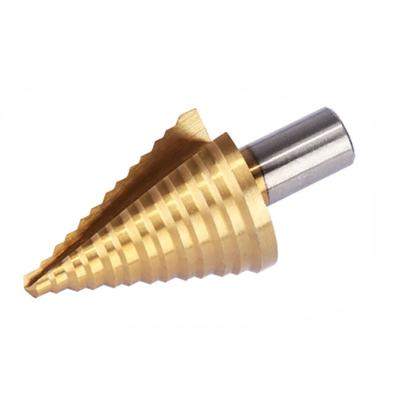 China Slim Round Iron 5-35mm Shank HSS Step Drill Bit With Liner for sale