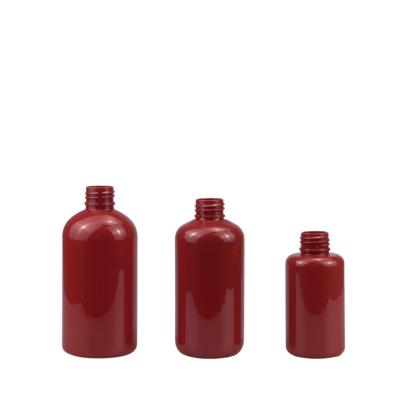 China 100ml 200ml 250ml Cosmetic Custom Logo PET Cylindrical Shampoo Bottle With Pump Or Cover for sale