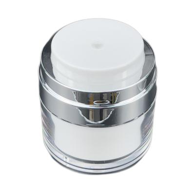 China Cosmetic Cosmetic Packaging Plastic Acrylic Jar With Airless Pump Empty Container 15g 30g 50g for sale