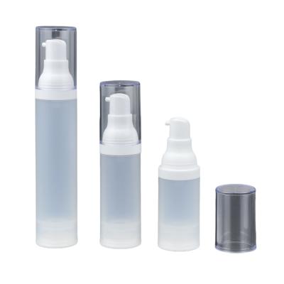 China 15ml 30ml 50ml White Cosmetic Lotion Pump Bottle Wholesale Airless Pump Bottle With Ace Cap for sale