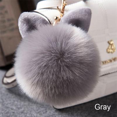 China The Bag 2020 Porte Clef Pompom De Fourrure Fluffy Keychain Ball Pom Pom Keychains Fake Rabbit Fur Plush Fur Charm Bunny Keychain Keyring for sale