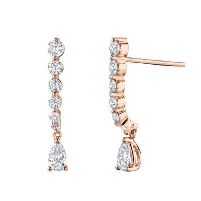 China 925 Sterling Silver White Pear Drop Cubic Zircon Earrings for Customer Needs for sale