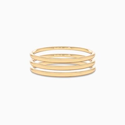 China 18K Gold Plated 2mm Stacking Thin Stainless Steel Ring Sets for sale