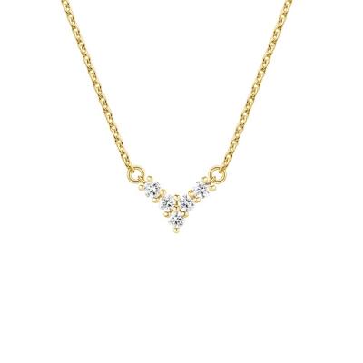 China 18K Gold Plated V Shaped Jewelry for Women 925 Sterling Silver Necklace for sale