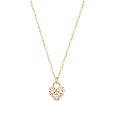 China Stunning 18K Gold Dainty Romantic Heart Necklaces for sale