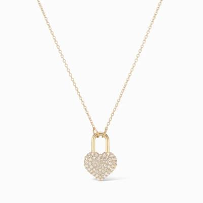 China Trendy Gold Plated 925 Sterling Silver Heart Locket Charm Pendant Necklace for sale