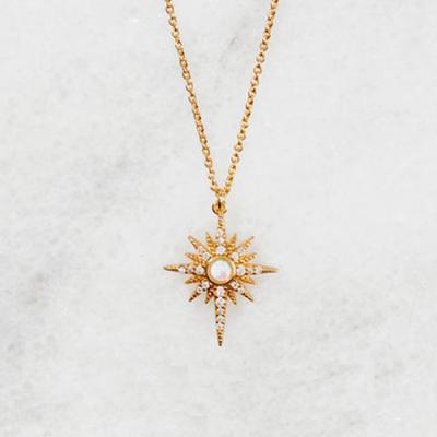 China Opal ouro Revestido Starburst Pendente Necklace 925 Starburst Necklace Prata à venda