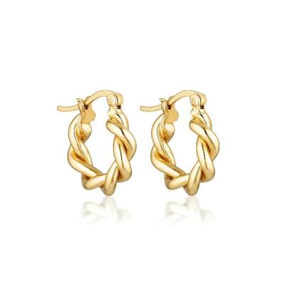 China 15mm Twisted Chunky Hoop Hollow Women's Fashion Earrings Jewelry for sale