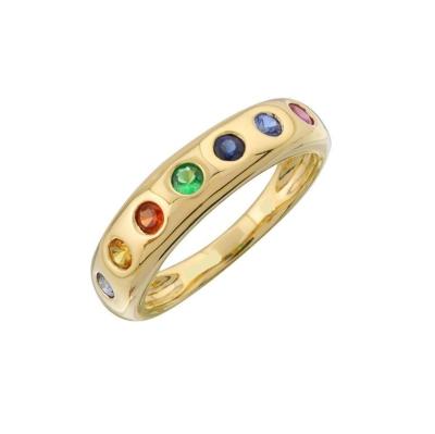 Cina Pietra multicolore inpilazione anello di moda gioielli per ragazze in 925 Sterling Silver Band in vendita