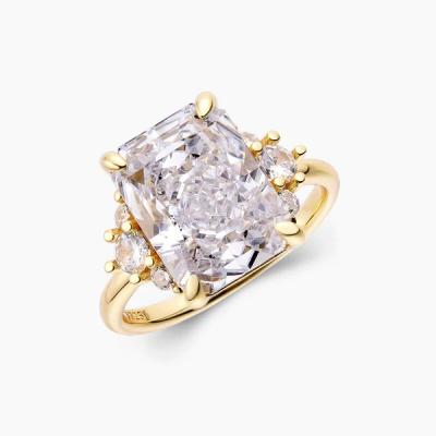 China 18K Gold Plated Main Stone CZ Vintage Wedding 925 Sterling Silver Ring for Girls for sale