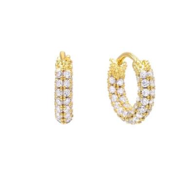 China 18K Gold Cubic Zirconia Hoop Earring ECO Friendly 925 Sterling Silver Earring for sale