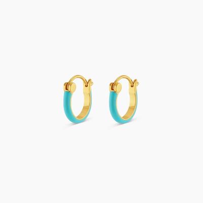 China Colored 925 Sterling Silver Hoop Earrings 18K Gold Stacking Hoop Earrings for sale